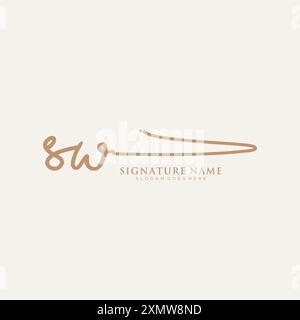 Modèle de logo de signature SW Illustration de Vecteur