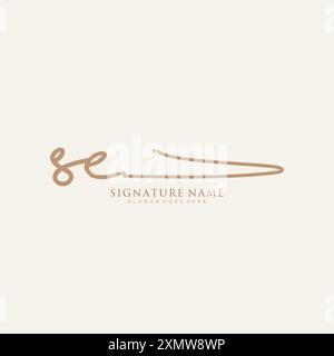 Modèle de logo de signature se Illustration de Vecteur