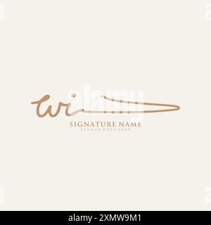 Modèle de logo de signature WI Illustration de Vecteur