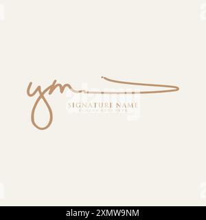 Modèle de logo de signature YM Illustration de Vecteur
