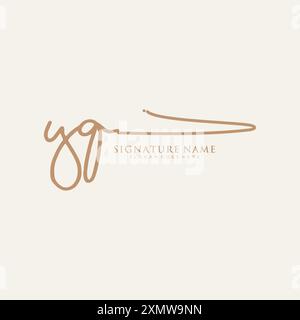 Modèle de logo de signature YQ Vector Image Vectorielle Stock - Alamy