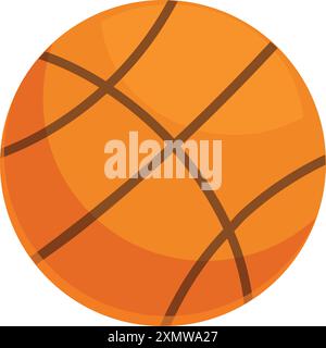 Ballon de basket-ball orange classique présentant des équipements sportifs professionnels pour les sports d'équipe et les compétitions sportives Illustration de Vecteur