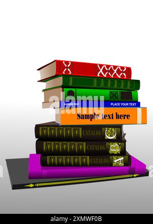 Empilez les livres. Illustration 3D couleur vectorielle Illustration de Vecteur