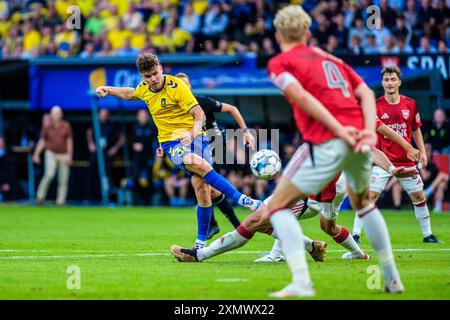 Brondby, Danemark. 29 juillet 2024. Mathias Kvistgaarden (36) de Broendby vu lors du match de 3F Superliga entre Broendby IF et Vejle BK au Brondby Stadion. Crédit : Gonzales photo/Alamy Live News Banque D'Images
