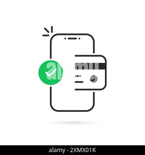 icône de paiement sans contact facile à ligne mince Illustration de Vecteur