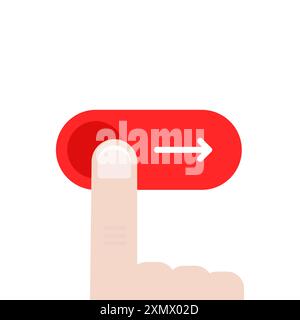 doigt de dessin animé comme bouton de curseur rouge Illustration de Vecteur