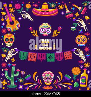 Dia de los Muertos bannière Illustration de Vecteur