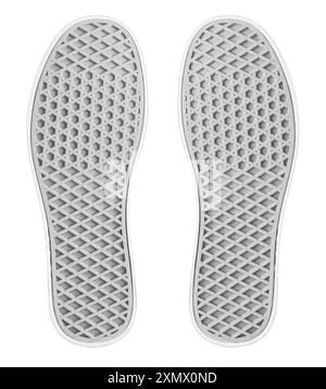 le motif de la semelle extérieure d'une chaussure en caoutchouc sur un fond blanc, avec chemin de clipping Banque D'Images