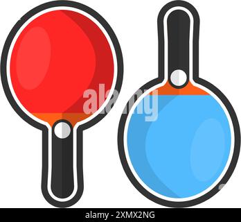 Illustration vectorielle des palettes de ping-pong Illustration de Vecteur