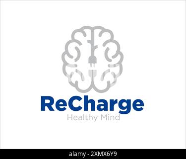 conceptions de logo de santé de recharge de cerveau pour le service médical Illustration de Vecteur