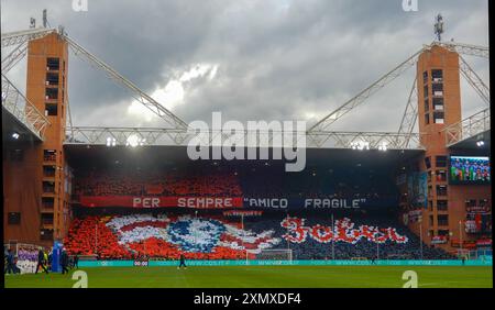 GÊNES, ITALIE, 13 JANVIER 2024 - vue du stade Luigi Ferraris des fans du club de cricket et Football de Gênes avant un match à domicile à Gênes en Italie. Banque D'Images