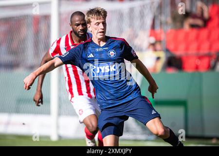 Aalborg, Danemark. 28 juillet 2024. Julius Nielsen de Silkeborg vu lors du match de 3F Superliga entre Aalborg BK et Silkeborg IF à Aalborg Portland Park à Aalborg. Banque D'Images