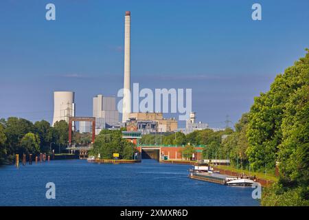 Centrale électrique de Herne à Baukau sur le canal Rhin-Herne, Allemagne, Rhénanie du Nord-Westphalie, région de la Ruhr, Herne Banque D'Images