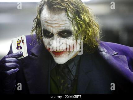 LE CHEVALIER NOIR 2008 Warner Bros. Film photos avec Heath Ledger comme Joker Banque D'Images