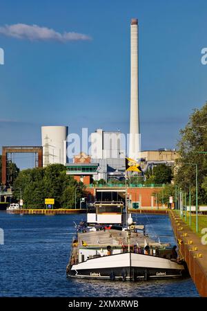 Centrale électrique de Herne à Baukau sur le canal Rhin-Herne, Allemagne, Rhénanie du Nord-Westphalie, région de la Ruhr, Herne Banque D'Images