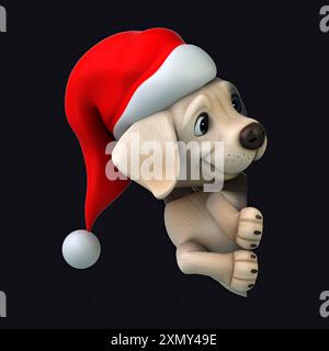 Amusant dessin animé en 3D Santa Labrador retriever Banque D'Images