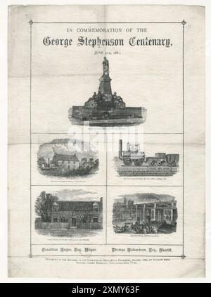 Serviette centenaire de George Stephenson Banque D'Images