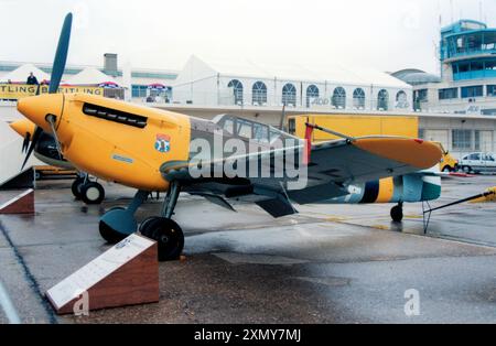 Hispano HA.1112-M1L Buchon G-BOML. Banque D'Images