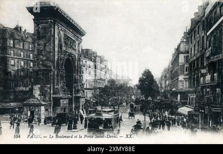 La porte Saint-Denis, Paris, France Banque D'Images