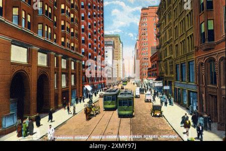 Dearborn Street, au nord de Van Buren Street, Chicago Banque D'Images