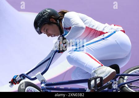 PARIS, FRANCE. 30 juillet 2024. Laury Perez de Team France participe à la qualification du Parc féminin le quatrième jour des Jeux Olympiques de Paris 2024, place de la Concorde, Paris, France. Crédit : Craig Mercer/Alamy Live News Banque D'Images