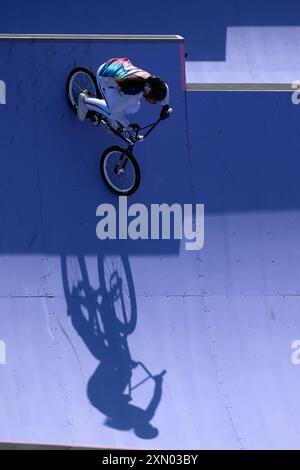 PARIS, FRANCE. 30 juillet 2024. Laury Perez de Team France participe à la qualification du Parc féminin le quatrième jour des Jeux Olympiques de Paris 2024, place de la Concorde, Paris, France. Crédit : Craig Mercer/Alamy Live News Banque D'Images