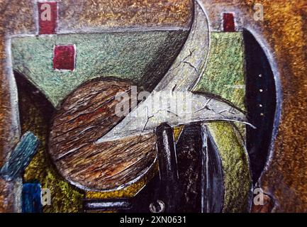 forme géométrique de peinture à l'huile originale Banque D'Images