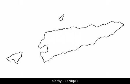 Carte de contour du Timor oriental isolée sur fond blanc Illustration de Vecteur