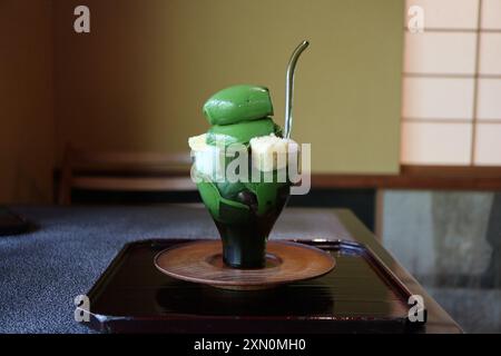 Matcha parfait à Kyoto, Japon Banque D'Images