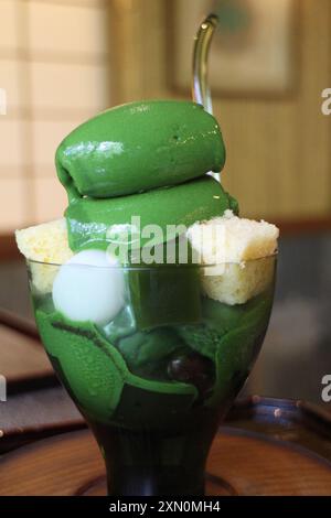 Matcha parfait à Kyoto, Japon Banque D'Images