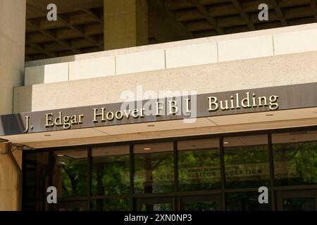 J. Edgar Hoover bâtiment du FBI à Washington DC, États-Unis. Immeuble de bureaux pour le Federal Bureau of investigation. Banque D'Images