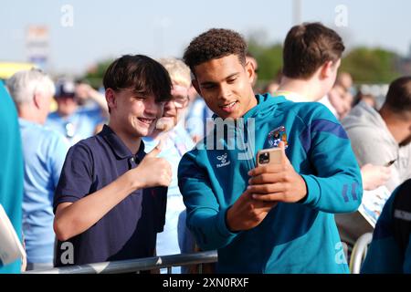 Raphael Borges Rodrigues de Coventry City en avant du match amical d'avant-saison à la Coventry Building Society Arena. Date de la photo : mardi 30 juillet 2024. Banque D'Images