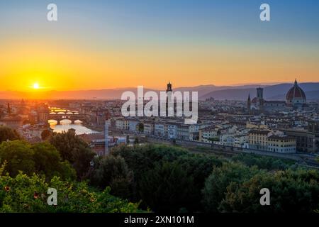 Coucher de soleil sur Florence, Italie, Euroope Banque D'Images