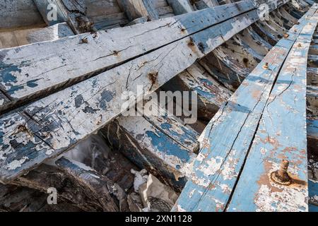 détail d'un bateau de pêche détruit Banque D'Images