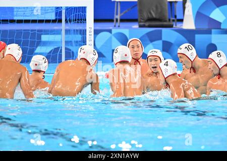 JAPAN Team Group, Japon (JPN) vs France (FRA) Water Polo Preliminary Round Group B aux Acquatic Centers, lors des Jeux Olympiques de Paris 2024, 30 juillet 2024, Paris, France. Crédit : Enrico Calderoni/AFLO SPORT/Alamy Live News Banque D'Images