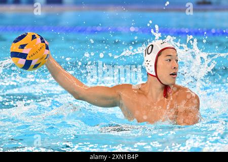 10 INABA Yusuke (JPN), Japon (JPN) vs France (FRA) Water Polo Preliminary Round Group B aux Acquatic Centers, lors des Jeux Olympiques de Paris 2024, 30 juillet 2024, Paris, France. Crédit : Enrico Calderoni/AFLO SPORT/Alamy Live News Banque D'Images