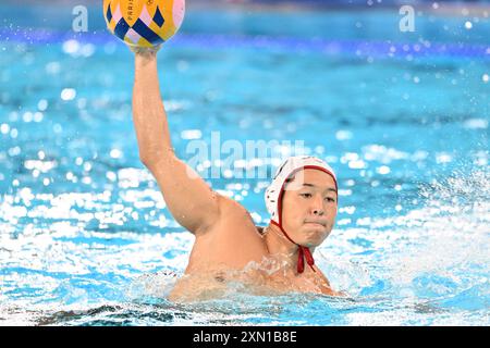 10 INABA Yusuke (JPN), Japon (JPN) vs France (FRA) Water Polo Preliminary Round Group B aux Acquatic Centers, lors des Jeux Olympiques de Paris 2024, 30 juillet 2024, Paris, France. Crédit : Enrico Calderoni/AFLO SPORT/Alamy Live News Banque D'Images