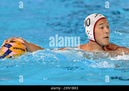 10 INABA Yusuke (JPN), Japon (JPN) vs France (FRA) Water Polo Preliminary Round Group B aux Acquatic Centers, lors des Jeux Olympiques de Paris 2024, 30 juillet 2024, Paris, France. Crédit : Enrico Calderoni/AFLO SPORT/Alamy Live News Banque D'Images