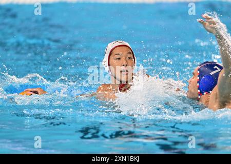 10 INABA Yusuke (JPN), Japon (JPN) vs France (FRA) Water Polo Preliminary Round Group B aux Acquatic Centers, lors des Jeux Olympiques de Paris 2024, 30 juillet 2024, Paris, France. Crédit : Enrico Calderoni/AFLO SPORT/Alamy Live News Banque D'Images