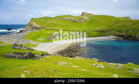 Fethaland est une colonie abandonnée à l'extrémité nord de Mainland, Shetland. C'était le site de la plus grande station de pêche des Shetland Banque D'Images