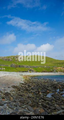 Fethaland est une colonie abandonnée à l'extrémité nord de Mainland, Shetland. C'était le site de la plus grande station de pêche des Shetland Banque D'Images