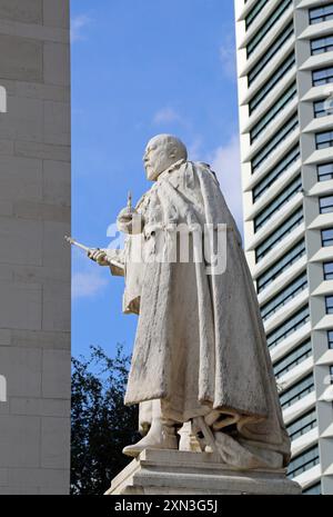 Statue d'Édouard VII à Birmingham Banque D'Images