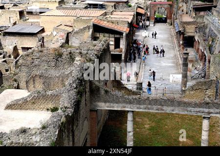 Ruines de l'ancienne ville romaine d'Herculanum en Italie Banque D'Images