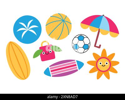 Beach fournit des vecteurs isolés, clipart et illustrations Illustration de Vecteur