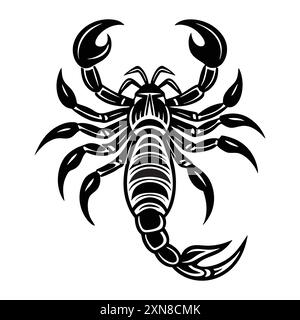 Illustration du vecteur noir et blanc de Scorpion Animal Illustration de Vecteur