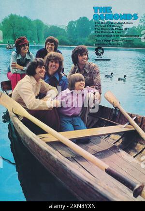 1972 publicité britannique pour les albums vinyles des Osmonds : The Donny Osmond album, Portrait of Donny, The Osmonds phase III, The Osmonds Live et Too Young. Banque D'Images