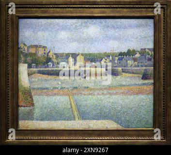 Georges-Pierre Seurat (1859-1891) peintre et dessinateur post-impressionniste français. Port extérieur à Port-en-Bessin marée basse par Georges Seurat. Banque D'Images