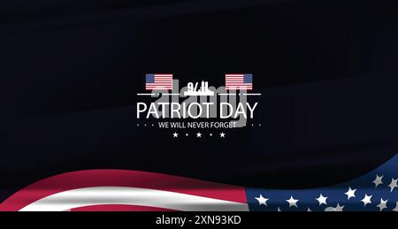 Hommage aux héros du Patriot Day USA 911 Illustration de Vecteur