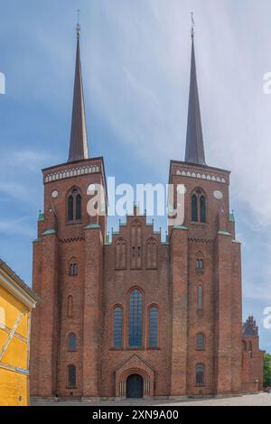 Roskilde, Danemark ; 30 juillet 2024 - vue de la cathédrale de Roskilde, Danemark. Banque D'Images