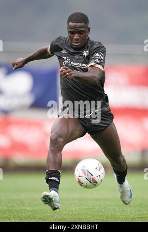 Saint Vincent, Italie. 30 juillet 2024. Zito Luvumbo de Cagliari lors du match de football de pré-saison entre Cagliagli et Catanzaro au Stadio Perucca à Saint-Vincent, au nord-ouest de l'Italie - mardi 30 juillet 2024. Sport - Soccer . (Photo de Marco Alpozzi/Lapresse) crédit : LaPresse/Alamy Live News Banque D'Images